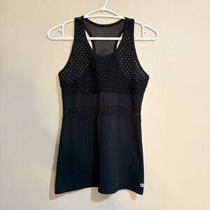 90 Degree by Relex Black Mesh Racerback Yoga Athletic Tank Top
